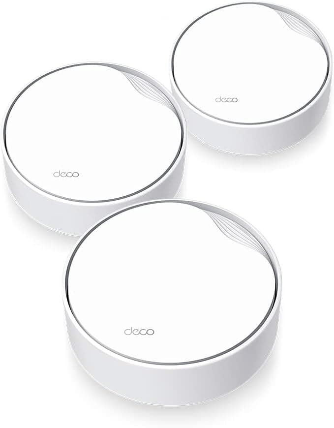TP-Link Deco X50-PoE 3-pack, AX3000 Mbps, PoE Destekli, Dual-Band, 2,5Gbps Ethernet Portu, 150 Cihaza Kadar Bağlantı, 600 m² 'ye Kadar Kapsama, Mobil Uygulama ile Kolay Kurulum, Wi-Fi 6 Mesh Sistemi