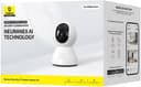 Baseus Security P1 İç Mekan Wi-Fi Kamera, AI Algılama, 360° Pan, Gece Görüşü, 256 GB'a Kadar MicroSD ve Google ve Alexa ile Çalışır,Yapay Zeka Hareket Algılama,Bebek Ağlaması Algılama,Çift Yönlü Ses