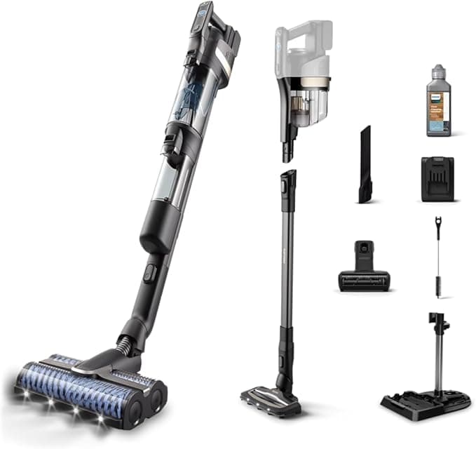 Philips 9000 Serisi AquaTrio Kablosuz Dikey Süpürge, Otomatik Temizleme ve Şarj İstasyonu​, AquaSpin Başlık, PowerCyclone Aqua, XW9463/11