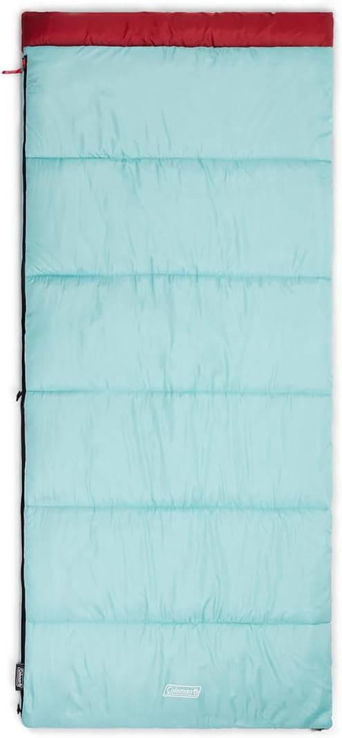 Coleman Flatlands 1,1 °C/3,4 °F/14 °F/14 °F/14 °F/50 °F uyku tulumu, büyük ve uzun ve çift çanta seçenekleri,%100 geri dönüştürülmüş malzemeden üretilmiştir, serin hava uyku tulumu kamp, sırt