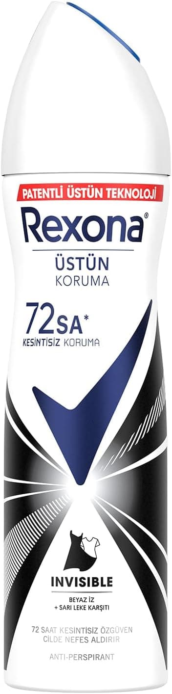 Rexona Kadın Sprey Deodorant Invisible Beyaz İz Sarı Leke Karşıtı 150 ml
