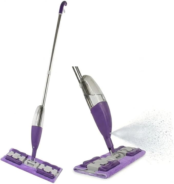Orret Home Mandallı Sprey Mop Click Mop – Deterjan Hazneli, Mikrofiber Paspas Başlıklı, 360° Dönebilen, Yıkanabilir Başlıklı Zemin Temizleyici Set, Seramik Parke Laminat Uyumlu