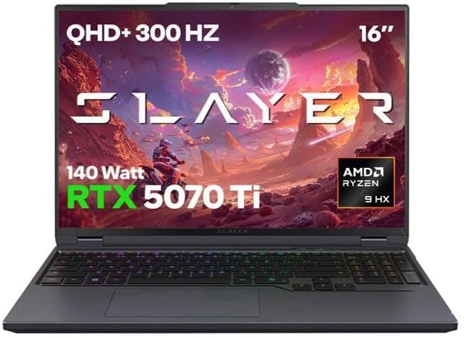 Game Garaj Slayer R9T3D-5070Ti C3 AMD Ryzen 9 9955HX3D 32GB RAM 2TB SSD RTX5070Ti 16" QHD IPS 300Hz FreeDOS Gaming Laptop