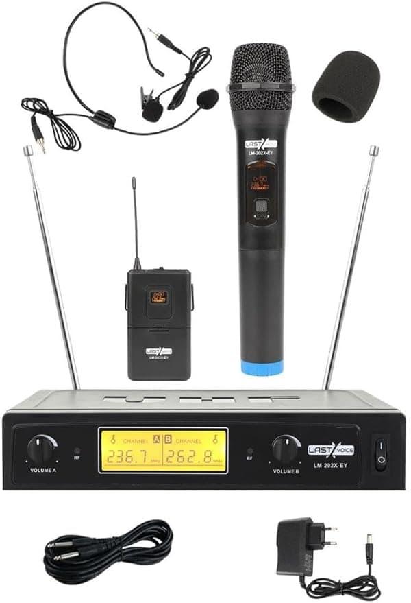 Lastvoice Lm-202EH Çiftli Telsiz Kablosuz EL ve Headset Mikrofon