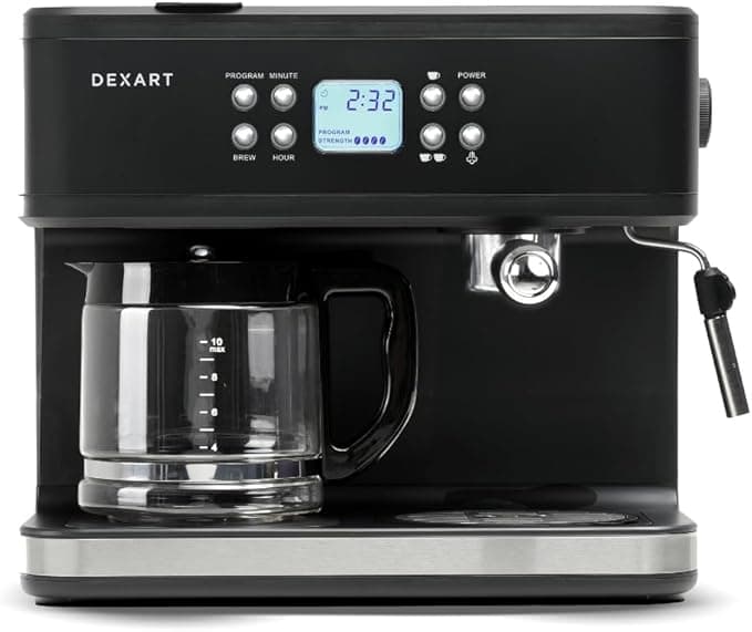 DX-1341 Home Barista 3-in-1 Filtre Kahve ve Espresso Makinesi, Siyah