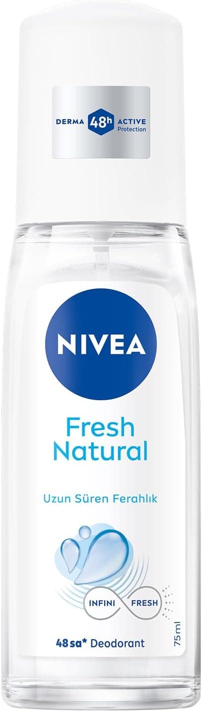 NIVEA Kadın Pump Sprey Deodorant Fresh Natural 75ml, Ter Kokusuna Karşı 48 Saat Koruma, Ferahlık