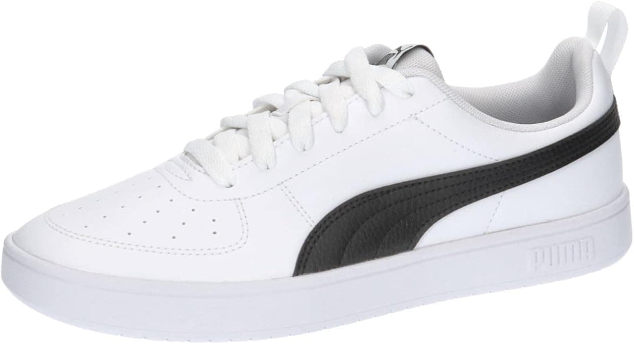 Puma Rickie Sneakers Unisex Yetişkin Spor Ayakkabı, Puma White-Puma Black, 43