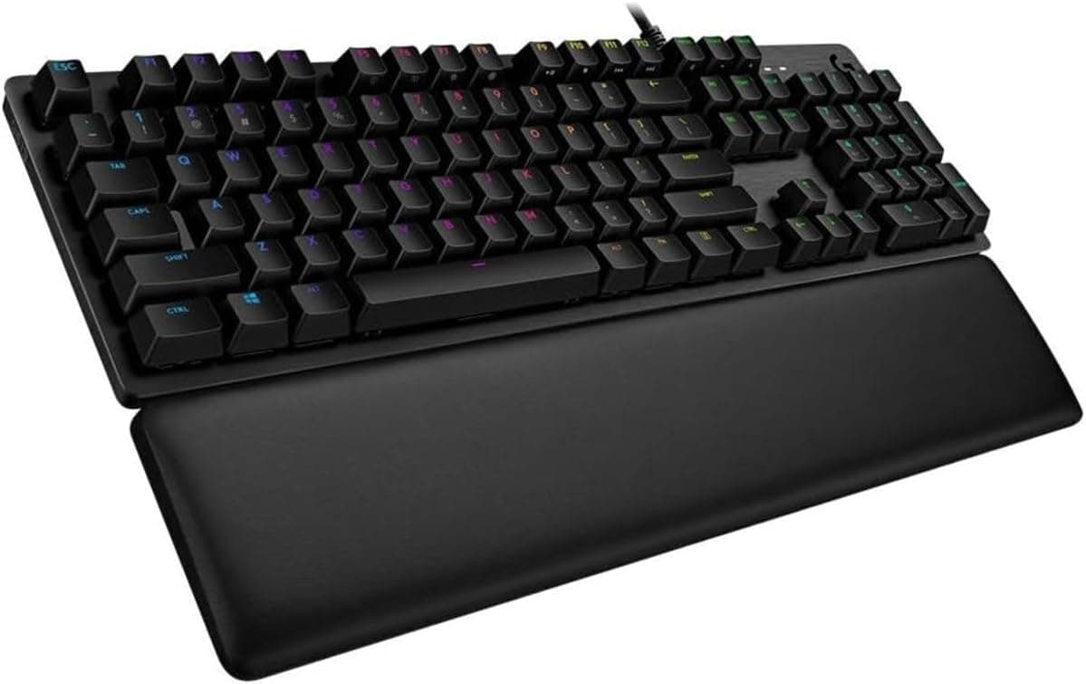 Logitech G G513 Mekanik Kablolu Oyuncu Klavyesi, LIGHTSYNC teknolojisi, Arkadan Aydınlatmalı, Konforlu Hafızalı Köpük, Medya ve Aydınlatma Denetimi, GX Blue Clicky, Türkçe Q Klavye, Siyah
