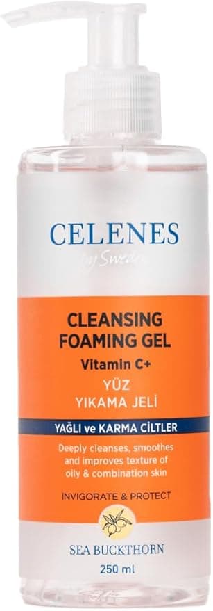 Celenes By Sweden Sea Buckthorn Yüz Yıkama Jeli Yağlı ve Karma Ciltler için 250 ml