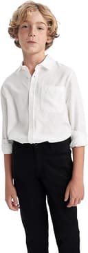 DeFacto Erkek Çocuk Polo Yaka Oxford Uzun Kollu Okul Gömleği