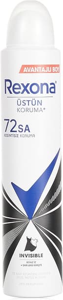 Rexona Kadın Sprey Deodorant Invisible Beyaz İz Sarı Leke Karşıtı 72 Saat Kesintisiz Üstün Koruma 200 ml