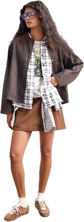 DeFacto Su Geçirmez Relax Fit Kontrast Yaka Fermuarlı Mont