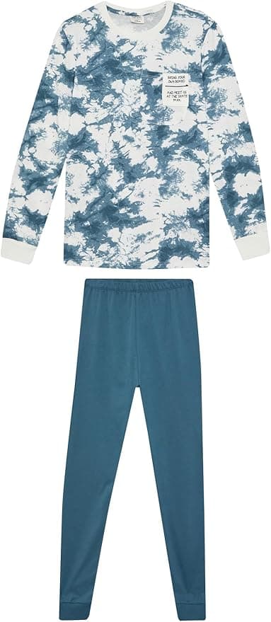 DeFacto Erkek Çocuk Erkek Çocuk Desenli Uzun Kollu Pijama Takımı