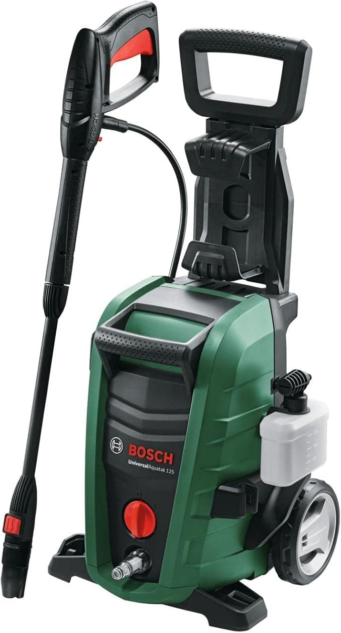 Bosch Yüksek Basınçlı Yıkama Universal Aquatak 125, Yeşil (Nozül, köpük nozülu, şeffaf su filtresi, yüksek basınç yıkama tabancası, 5 m hortum, 5 m kablo, 1500 watt, basınç)