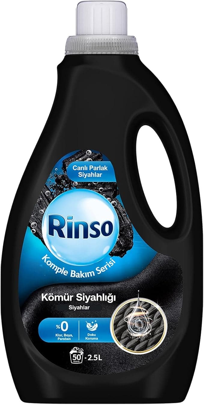 Rinso Sıvı Çamaşır Deterjanı Komple Bakım Serisi Kömür Siyahlığı Siyahlar 2.5 L