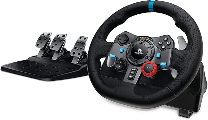 Logitech G G29 Driving Force Yarış Direksiyonu, Çift Motorlu Güç Geri Besleme, 900° Direksiyon Yönü, Deri Direksiyon, Ayarlanabilir Paslanmaz Çelik Pedallar, Siyah [video game]