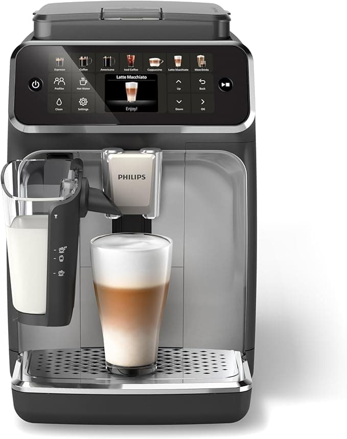 Philips 4400 Serisi LatteGo Tam Otomatik Espresso Makinesi 12 Sıcak ve Soğuk İçecek, QuickStart, SilentBrew, AquaClean, EP4446/70