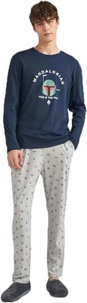 DeFacto Star Wars-Mandalorian Pijama Takımı Uzun Kollu Üst Uzun Alt