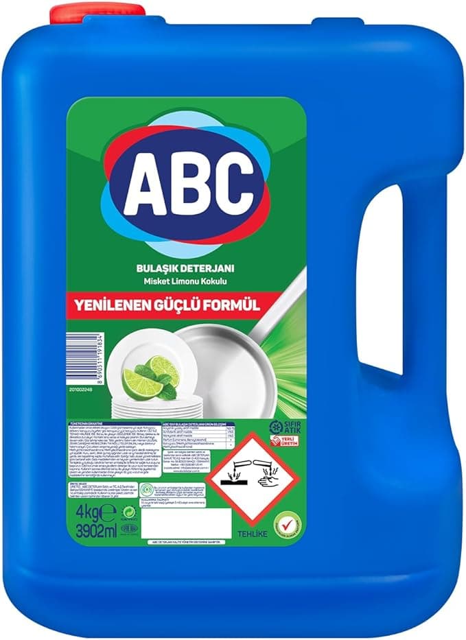 ABC DETERJAN Bulaşık Deterjanı Misket Limonu 4 Kg
