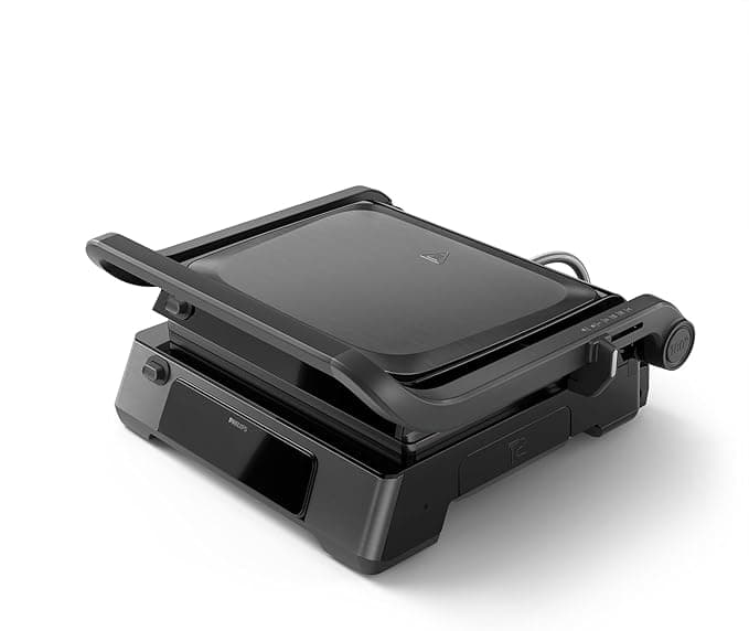 Philips 7000 Serisi Izgara ve Tost Makinesi, Hassas Dijital Kontrol, Izgara için Tam Açılır, Ayarlanabilir Çıkarılabilir Plakalar, HD6307/70