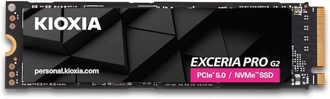 KIOXIA PCIe M2 1TB Exceria Pro G2 NVMe GEN5 14400/12700 MB/sn SSD (LVE10Z1T02G8)
