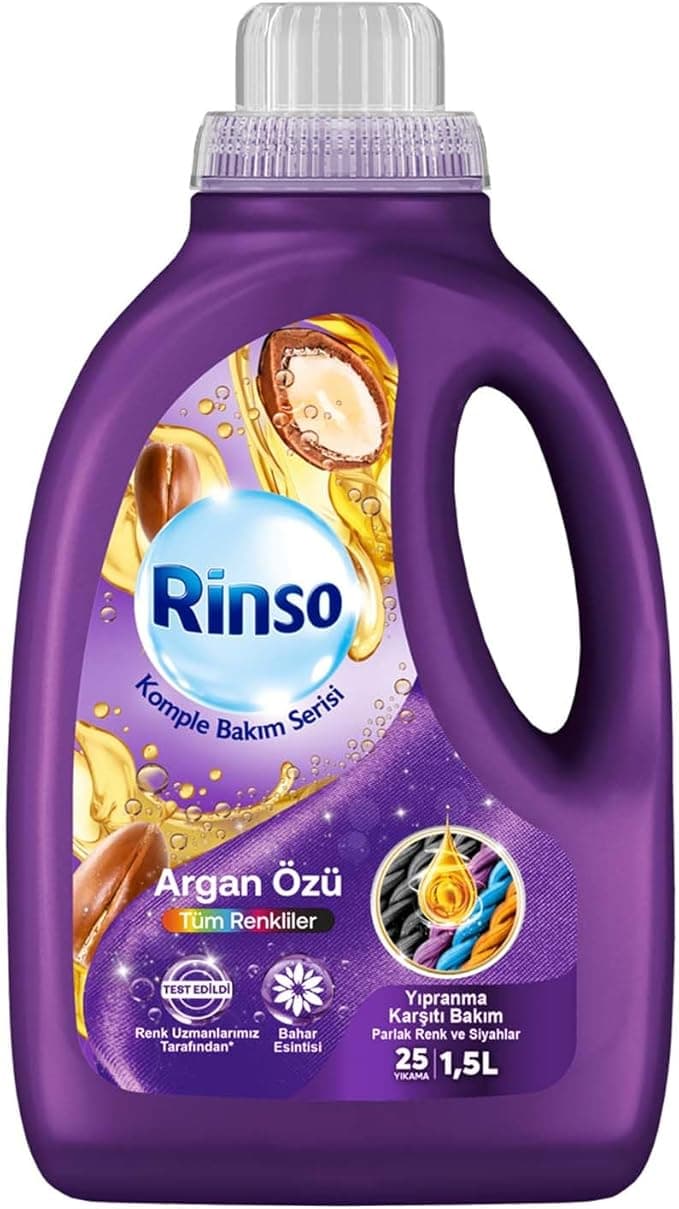 Rinso Sıvı Çamaşır Deterjanı Komple Bakım Serisi Argan Özü Tüm Renkliler İçin 1.5 L