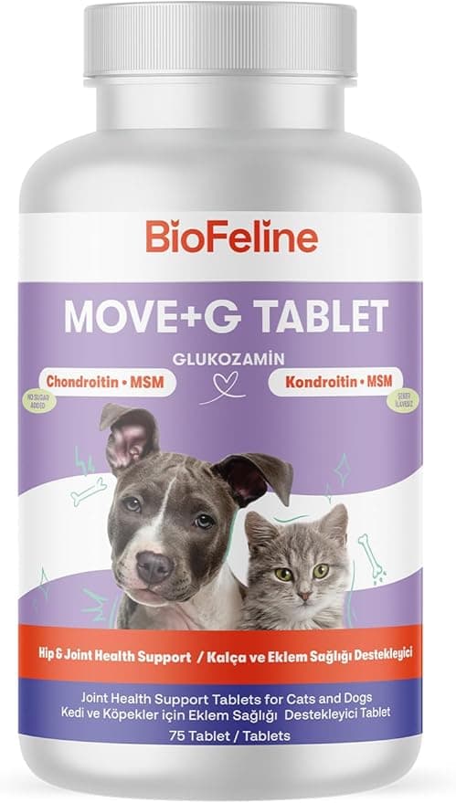 BioFeline Move+G Glucosamine Tablet (Kedi ve Köpekler için Eklem ve Kas Desteği)