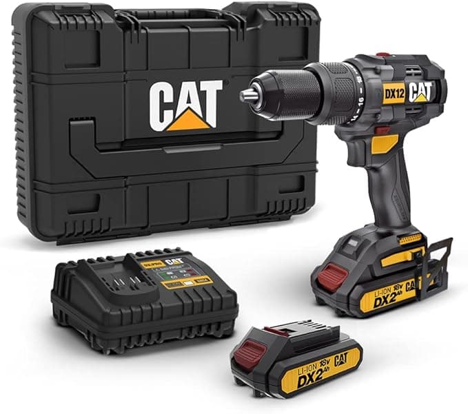 CAT DX12 18Volt/2.0Ah Li-ion Çift Akülü Kömürsüz Profesyonel Şarjlı Darbeli Matkap