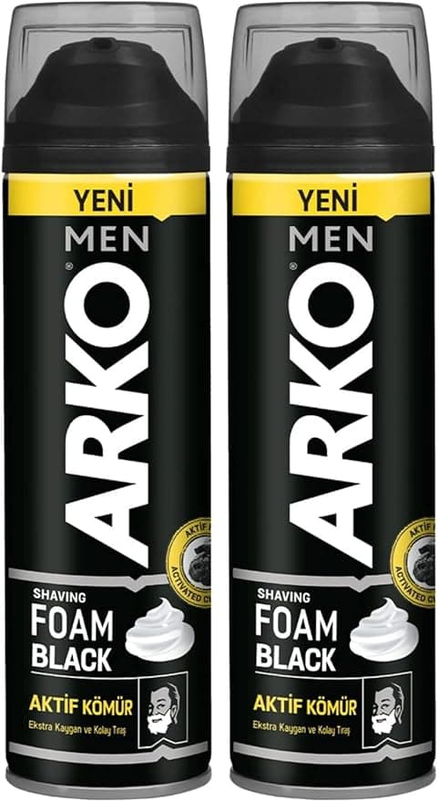 ARKO MEN Black Tıraş Köpüğü, 200 Mililitre (2 paketi)