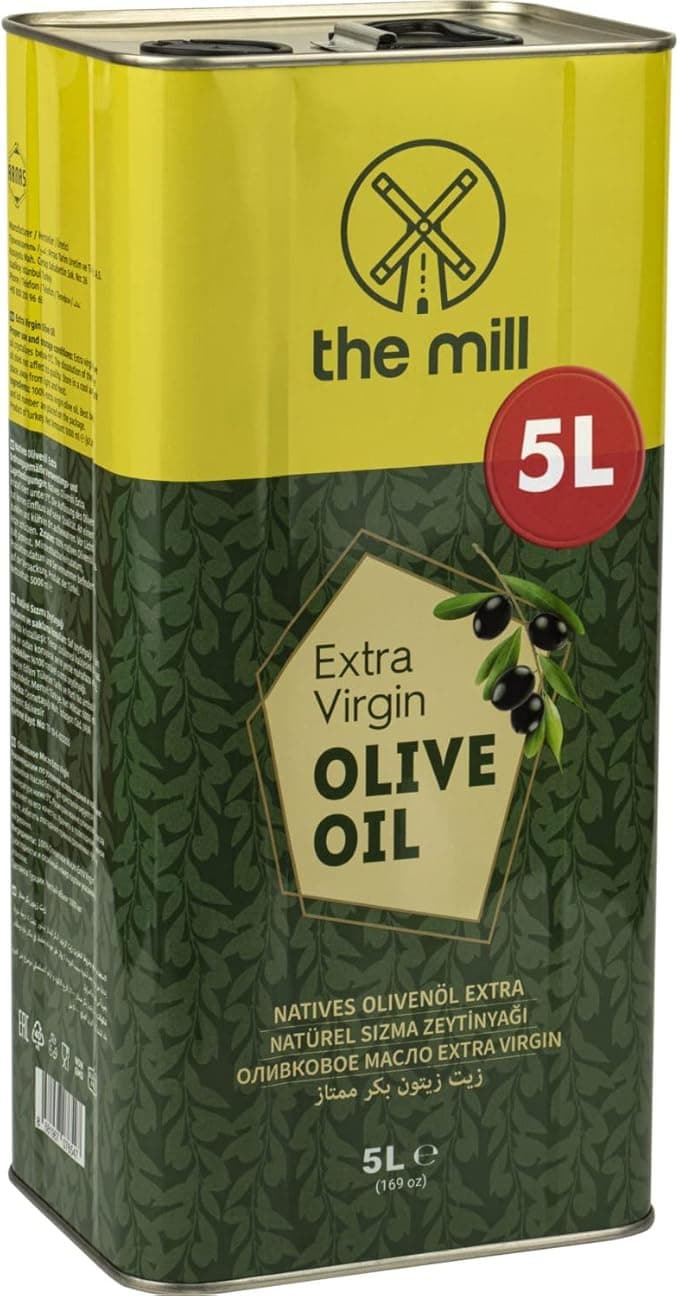 The Mill Natürel Sızma Zeytinyağı 5 L Teneke - Soğuk Sıkım - %100 Doğal - Uluslararası Lezzet Enstitüsü 2021/2022/2023 Yılı Üstün 3 Yıldız Lezzet Ödülü - Salata ve Yemeklere Uygun - Asitlik ≤%0,8 - Vegana Uygun