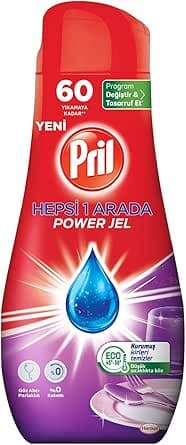 Pril Hepsi 1 Arada Jel Standart 60 Yıkama Bulaşık Deterjanı (1 x 1080g)