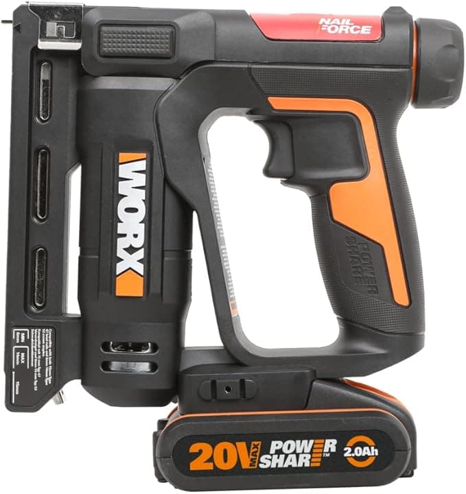 WORX WX843 20Volt/2.0Ah. Li-ion Şarjlı Profesyonel 6-14mm Zımba ve 15mm Çivi Çakma + 3500 adet Yedek Zımba ve Çivi