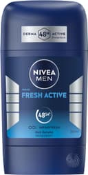 NIVEA MEN Erkek Stick Deodorant Fresh Active 50 ml, Ter ve Ter Kokusuna Karşı 48 Saat Deodorant Koruması, Okyanus Özleri,Alüminyum İçermez