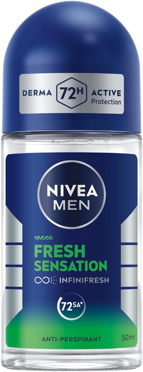 NIVEA Men Fresh Sensation Roll on Deodorant 50 ml,72 Saat Anti-perspirant Koruma
