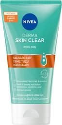 NIVEA Derma Skin Clear Sivilce Karşıtı Yüz Temizleyici Peeling 150ml, Gözenek Arındırıcı,Siyah Nokta Azaltır,Salisilik Asit,Deniz Tuzu, Niasinamid