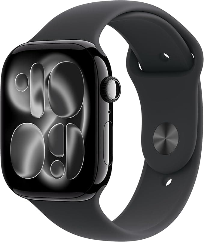Apple Watch Series 11 GPS 46 mm Simsiyah Alüminyum Kasa Akıllı Saat ve Siyah Spor Kordon - M/L. Uyku Skoru, Fitness Takibi, Sağlık İzleme, Hep Açık Ekran, Suya Dayanıklı Tasarım