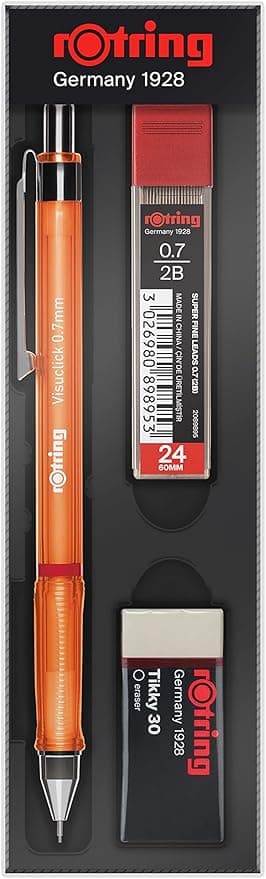 Rotring Visuclick Min Silgi 3'lü Okul Seti- 0.7 mm Turuncu
