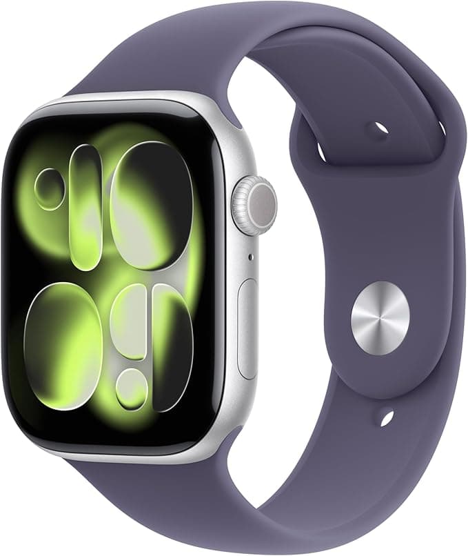 Apple Watch Series 11 GPS 46 mm Gümüş Rengi Alüminyum Kasa Akıllı Saat ve Sis Moru Spor Kordon - S/M. Uyku Skoru, Fitness Takibi, Sağlık İzleme, Hep Açık Ekran, Suya Dayanıklı Tasarım