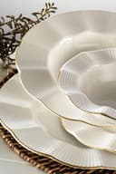 Kütahya Porselen Milena 26 Parça 6 Kişilik Yemek Takımı Altın Fileli