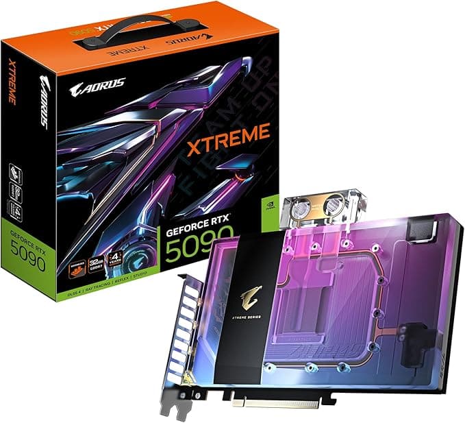 GIGABYTE GeForce RTX 5090 AORUS XTREME WATERFORCE WB 32G Ekran Kartı 32 GB GDDR7 384-Bit PCIe 5.0 Su Soğutma Bloğu