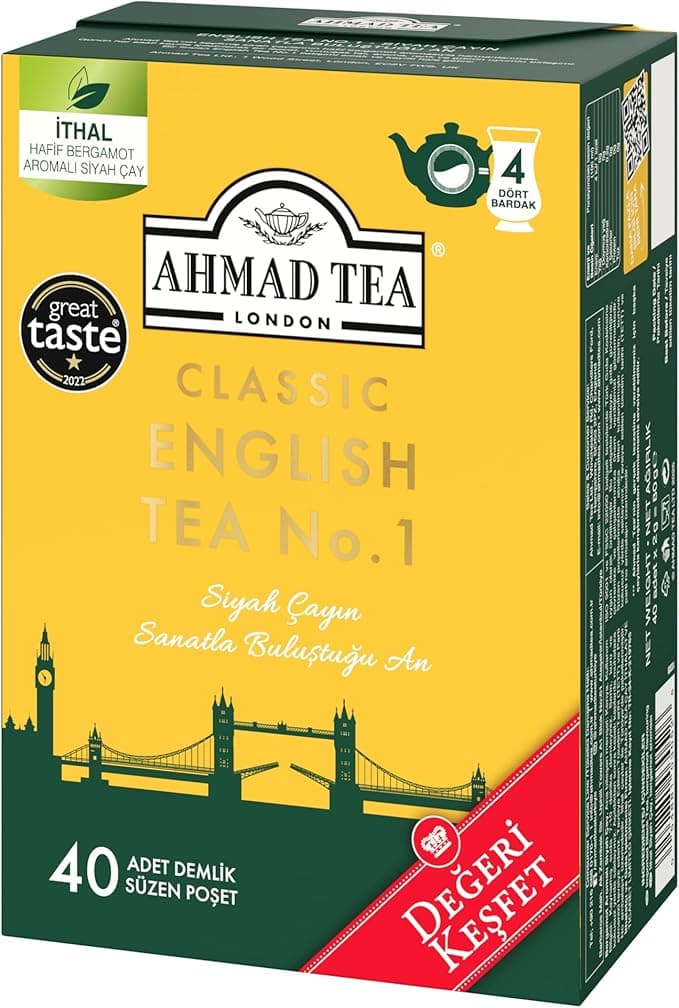 AHMAD TEA CLASSIC ENGLISH TEA NO:1 40x2gr DEMLİK POŞET ÇAY