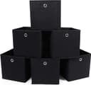 SONGMICS RFB02H-3 Saklama kutusu, 6 adet, katlanır kutu, parmak delikli, 30 x 30 x 30 cm, siyah
