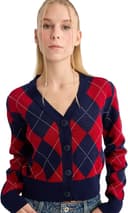 DeFacto Coool Fitted V Yaka Baklava Desenli Düğmeli Hırka