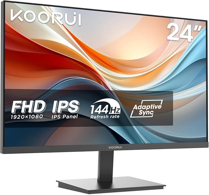 KOORUI E2411H 24 inç Monitör Full HD, 120 Hz, 5ms, Göz Konforu, sRGB%99 Farbumfangs, (1920 x 1080, HDMI, VGA, Neigbar, VESA 75x75)