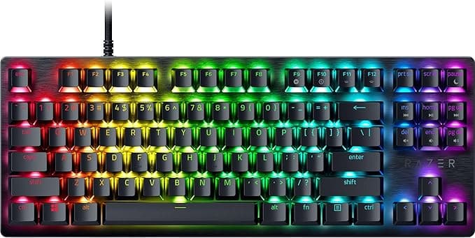 Razer Huntsman V3 X Tenkeyless (Mor Anahtar) - Espor için Optik Klavye - Sayısal Tuş Takımı Tasarımı Yok - Programlanabilir Tuşlar - RGB Teknolojili - QWERTY TR-Düzen | Siyah