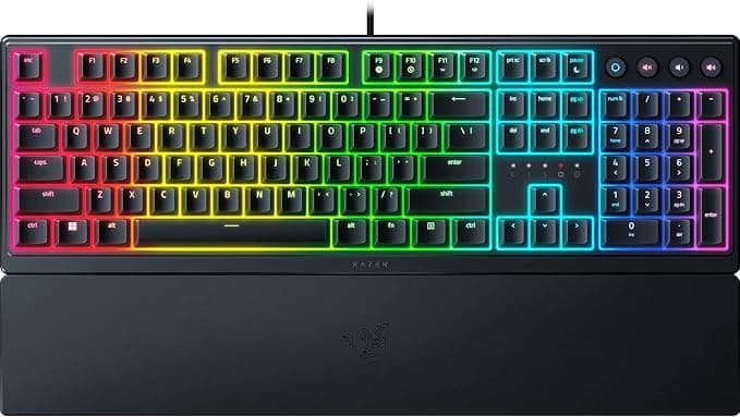 Razer Ornata V3 - Düşük Profilli Oyun Klavyesi (Hibrit Mecha-Membran Anahtarı, UV Kaplamalı Tuş Başlıkları, Manyetik Yumuşak Dokunuşlu Bilek Desteği, RGB Chroma) TR Düzeni | Siyah