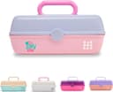 Caboodles Stay Retro - Pretty In Petite Makeup Organizer | Kompakt Taşıma Kozmetik Çantası, Pembe Üzerine Cezayir Mavisi