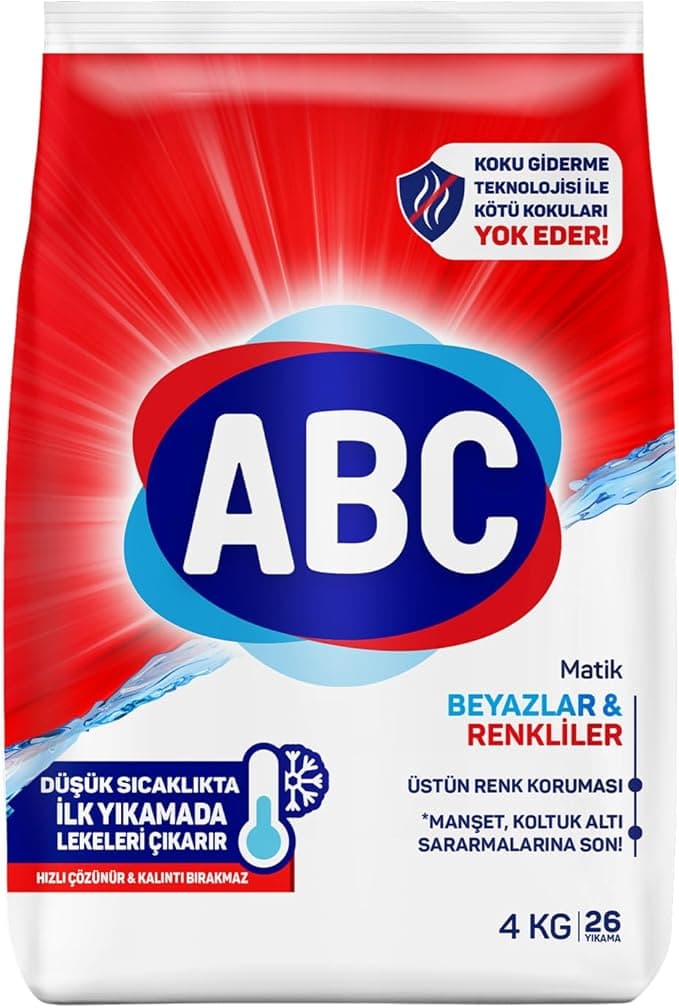 ABC DETERJAN Matik Beyazlar & Renkliler 4 Kg