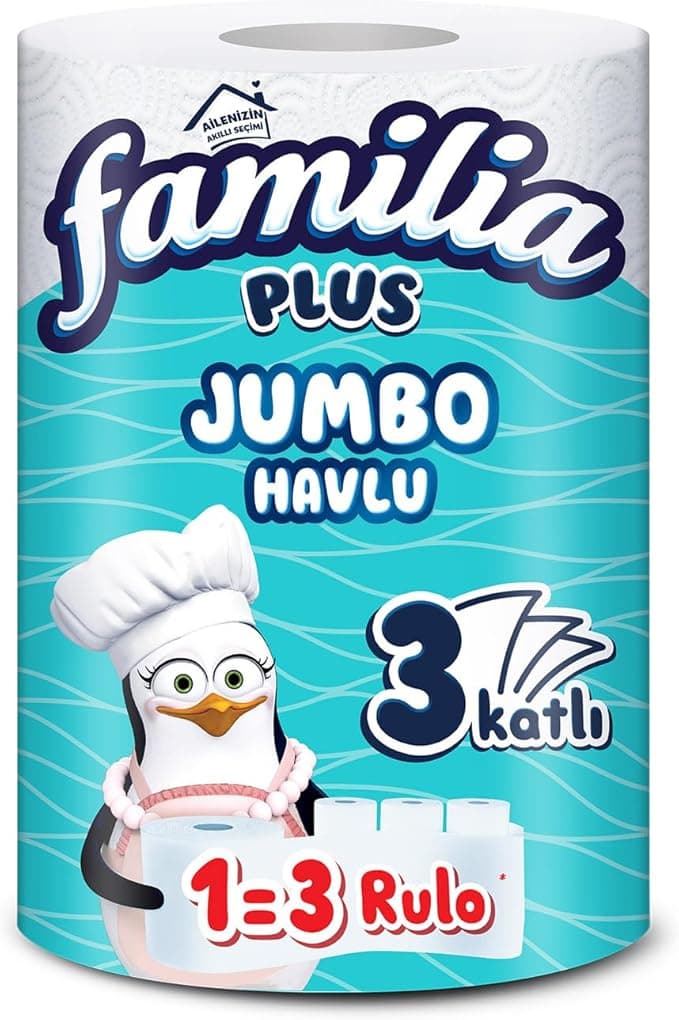 Papia Familia Kağıt Havlu 1=3 Jumbo 3 Katlı Beyaz 1 Adet
