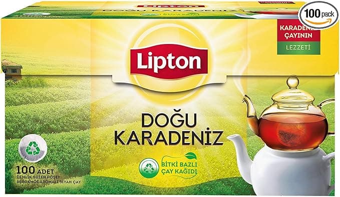 Lipton Doğu Karadeniz Demlik Süzen Poşet Bergamot Aromalı Siyah Çay 100'lü Paket